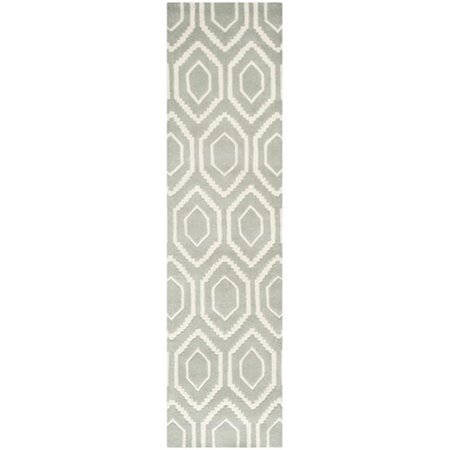 SAFAVIEH Chatham Hand Tufted Rectangle Rug- Grey - Ivory- 2 ft. 3 in. x 13 ft. CHT731E-213